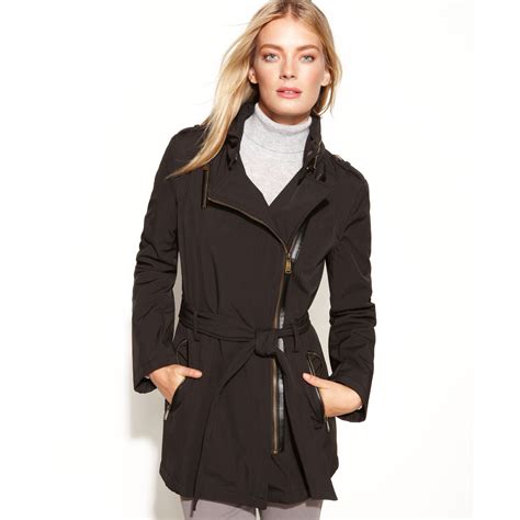 asymmetrical belted coat michael kors